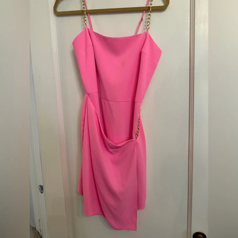 Amanda Uprichard Stilla Dress in Shocking Pink - Picture 3 of 5